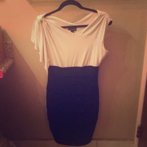 White and black dress